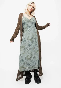 Sapphira Dragon Print Chiffon Midaxi Slip Dress