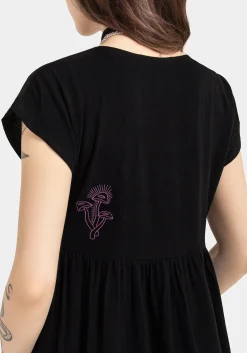 Scutellaria Embroidered Button Up Mini Dress
