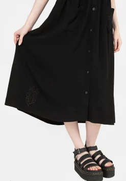 Scutellaria Embroidered Button Up Midi Dress