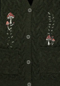 Seelie Embroidered Cable Knit Cardigan