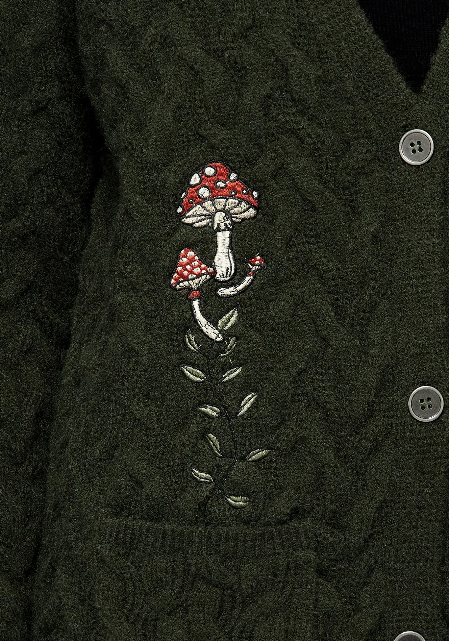 Seelie Embroidered Cable Knit Cardigan