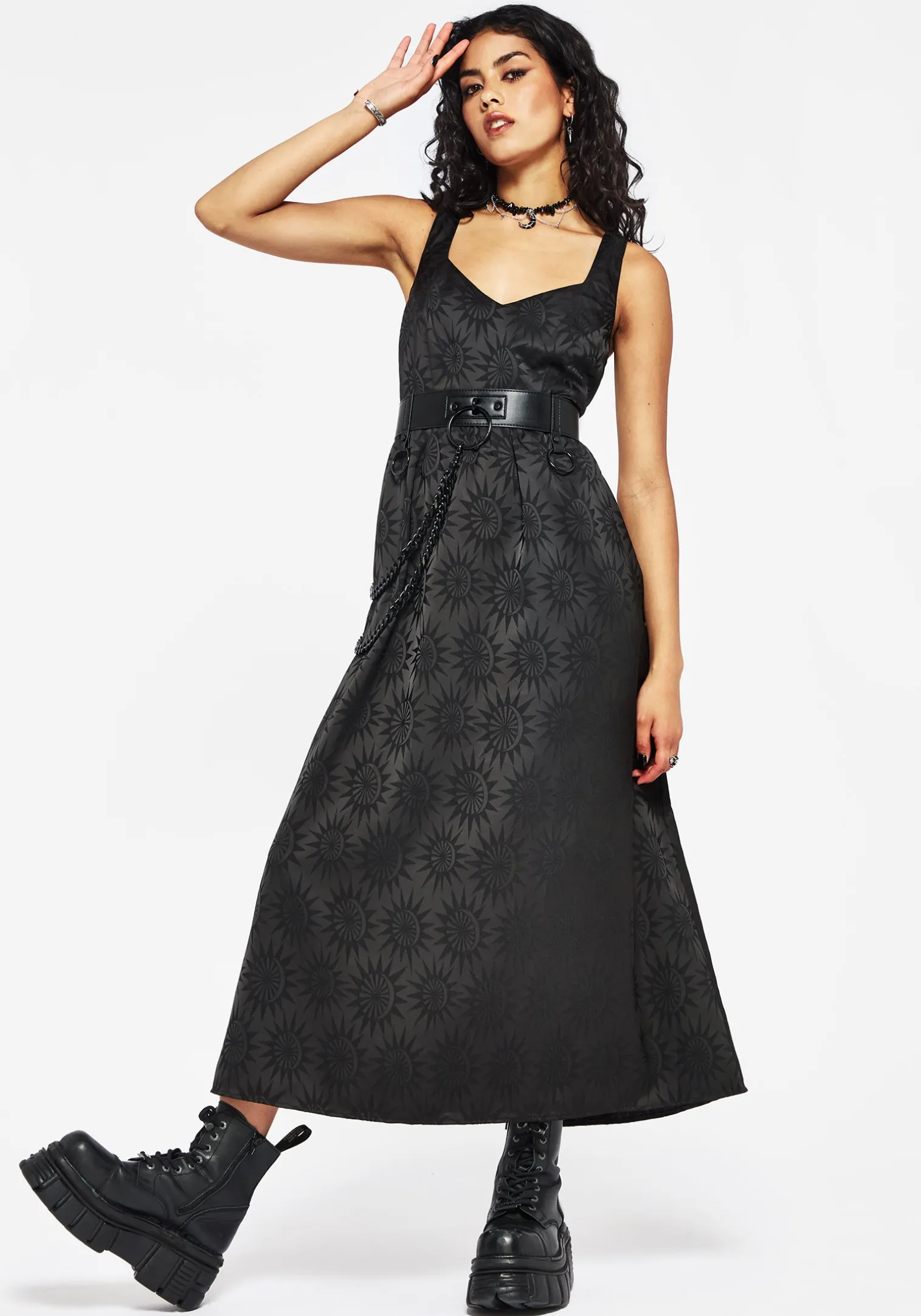 Semine Celestial Printed Cami Midi Dress