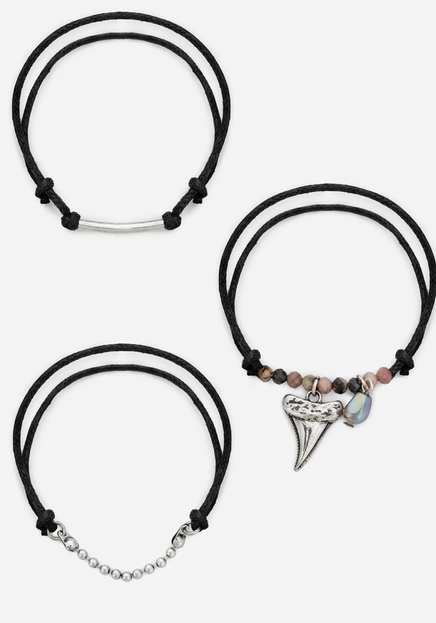 Shark Tooth Rope Bracelet Set