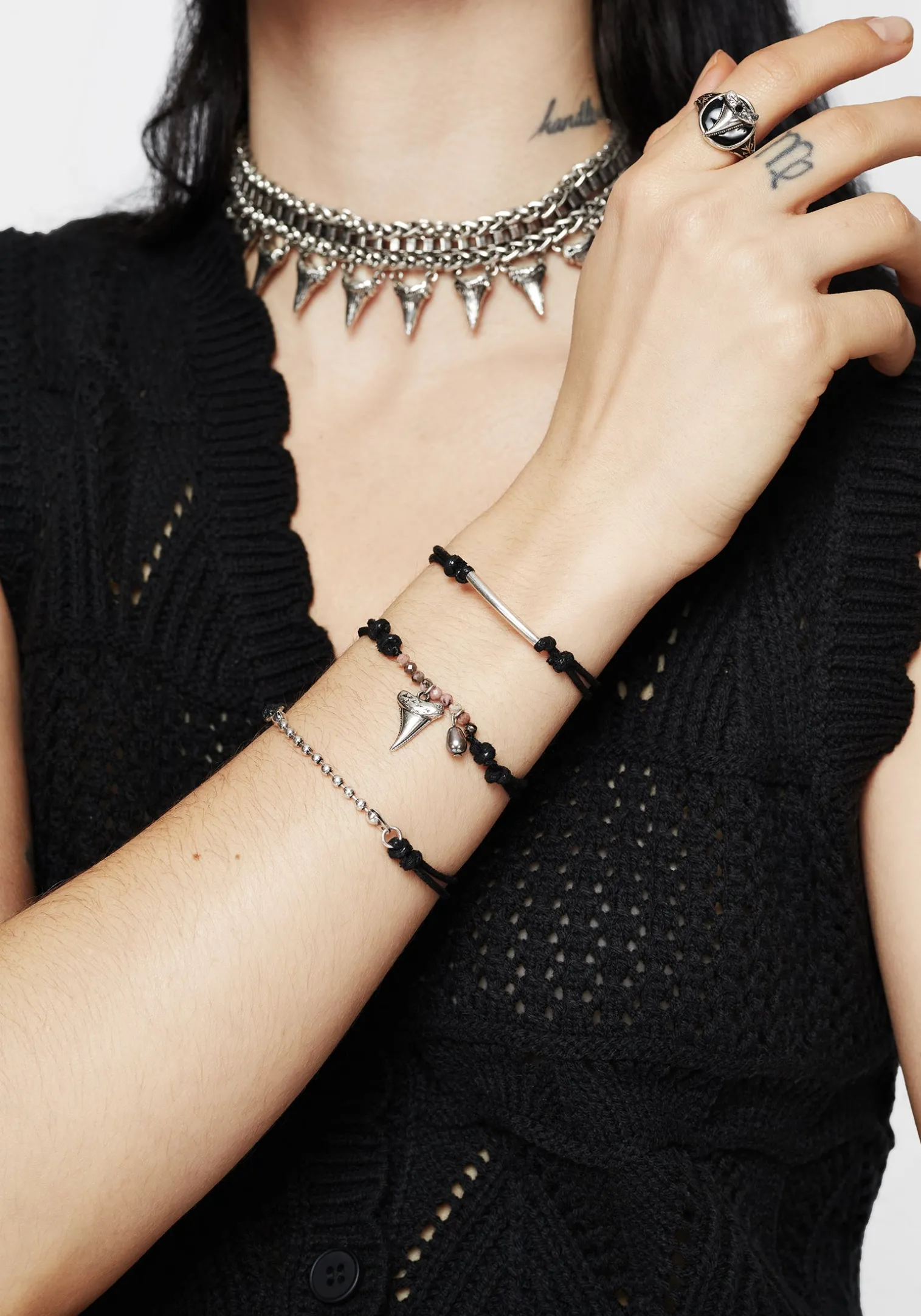 Shark Tooth Rope Bracelet Set