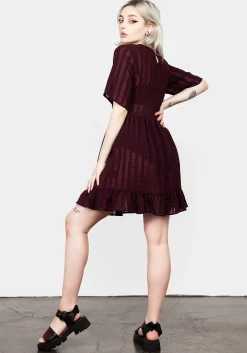 Sheer Smock Dress In Purple