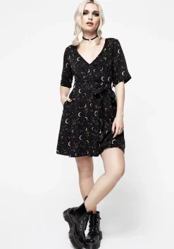 Sickle Moon Mini Wrap Dress
