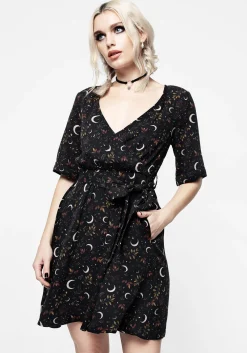 Sickle Moon Mini Wrap Dress