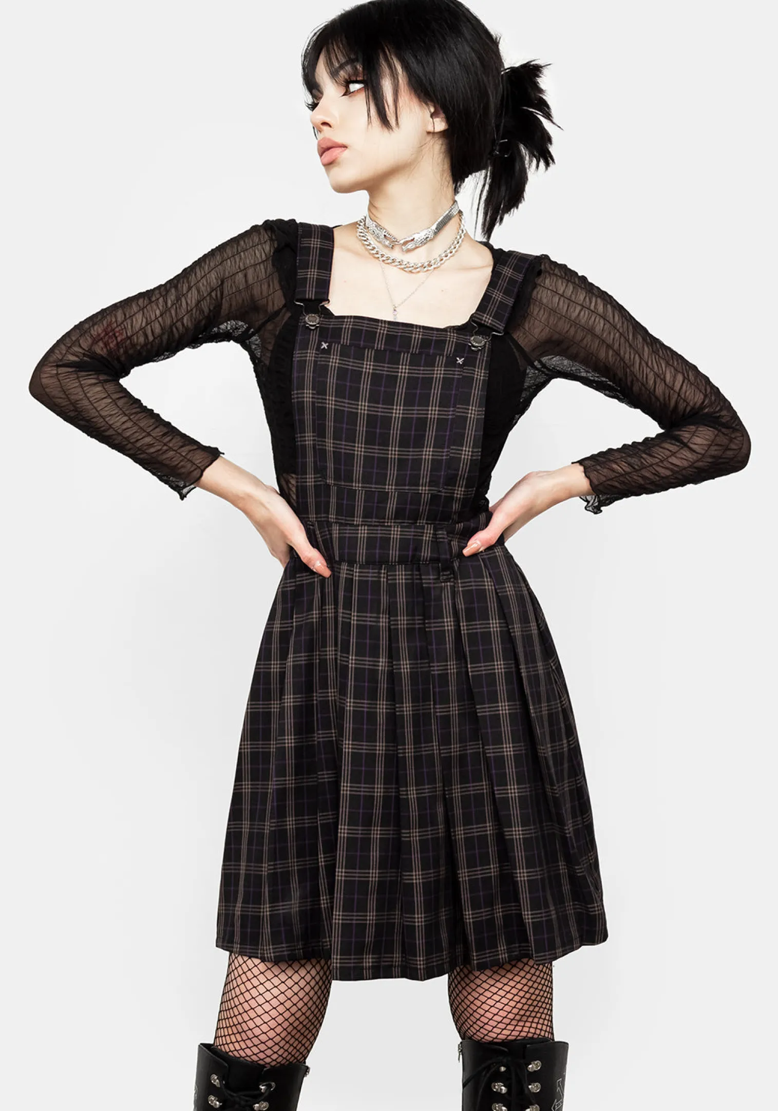 Sinner Pleated Skirt Pinny