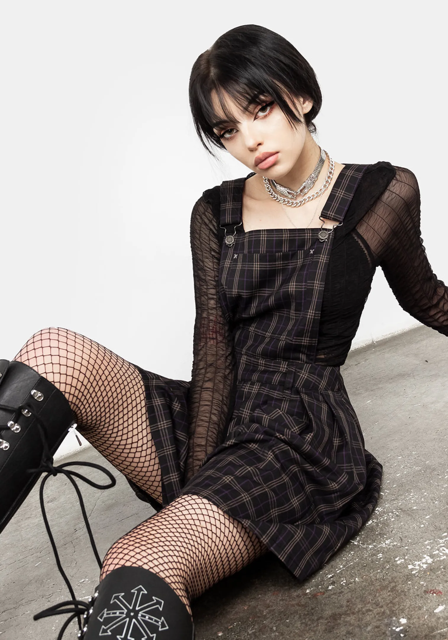 Sinner Pleated Skirt Pinny