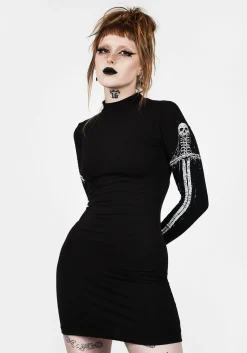 Skultro Mock Neck Bodycon Dress