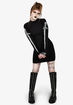 Skultro Mock Neck Bodycon Dress