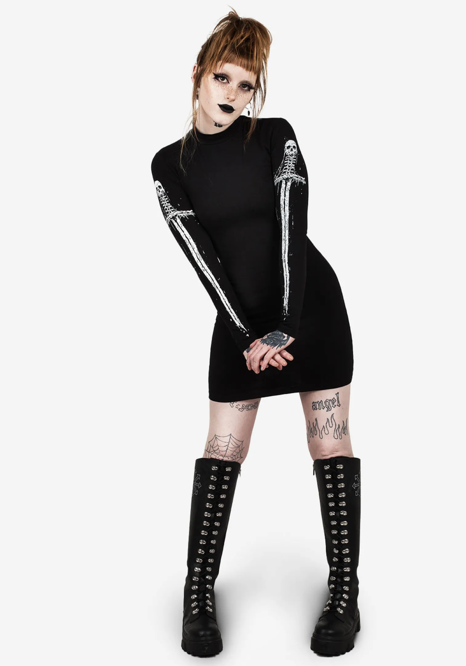 Skultro Mock Neck Bodycon Dress