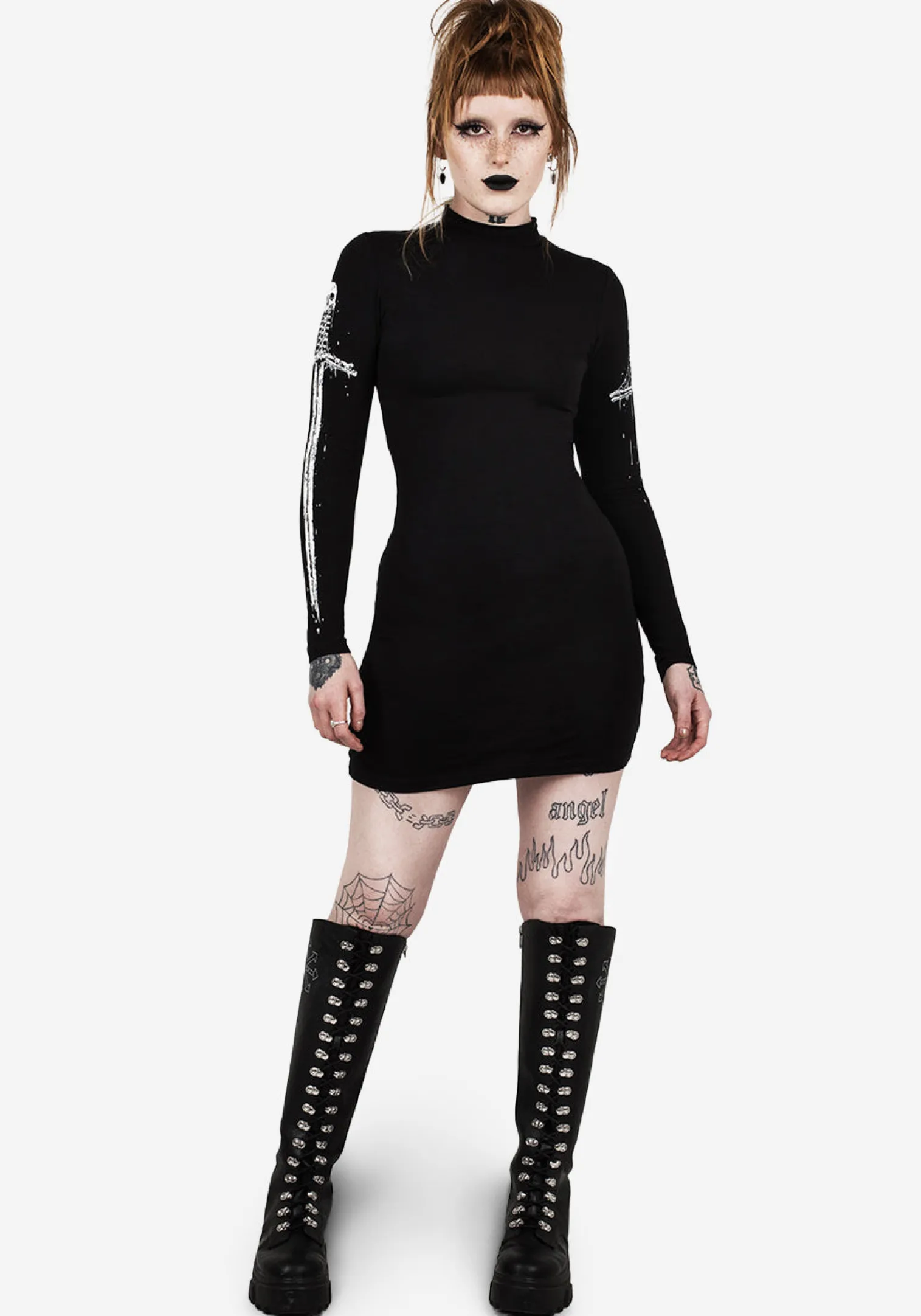 Skultro Mock Neck Bodycon Dress