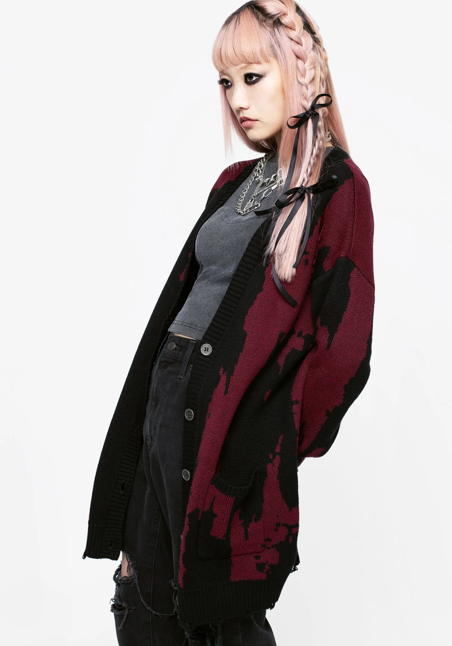 Snag Distressed Oversized Cardigan