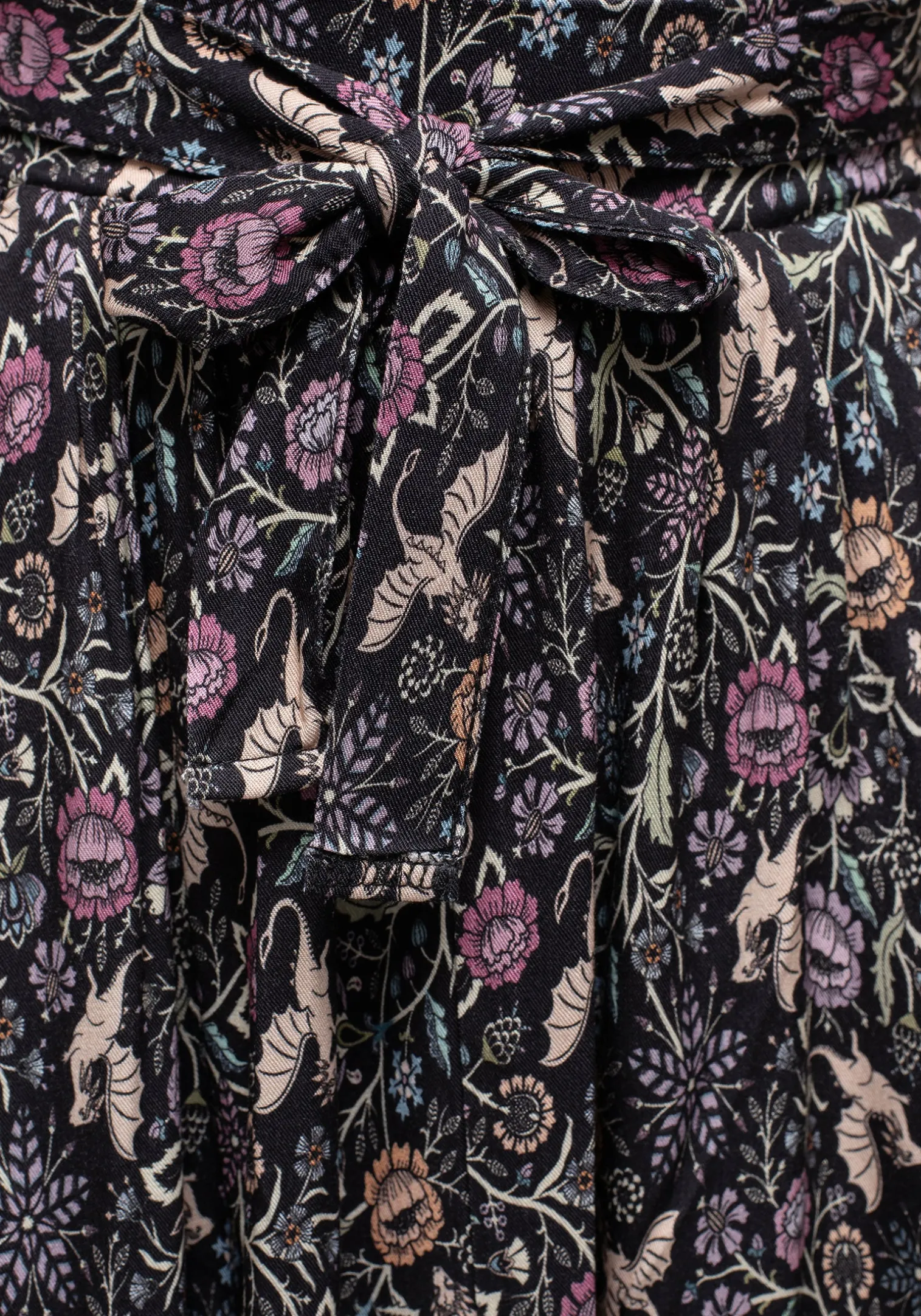 Snapdragon Tie Detail Midi Skirt