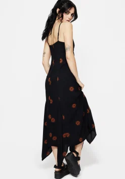 Solstice Embroidered Cami Hanky Hem Midaxi Dress