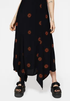 Solstice Embroidered Cami Hanky Hem Midaxi Dress