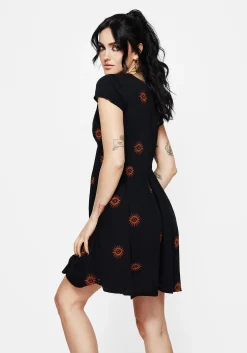 Solstice Embroidered Smock Mini Dress