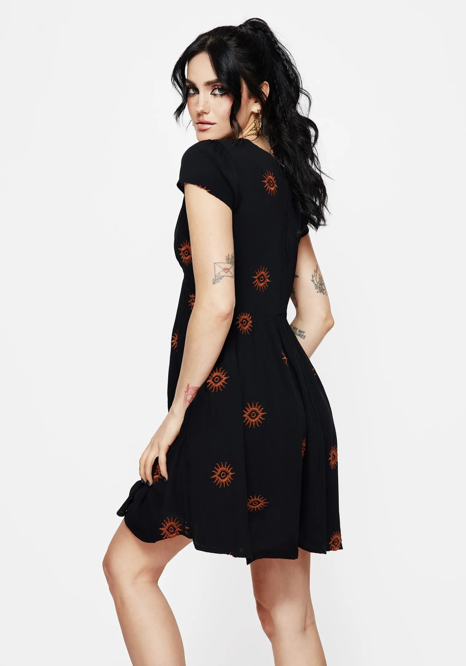 Solstice Embroidered Smock Mini Dress