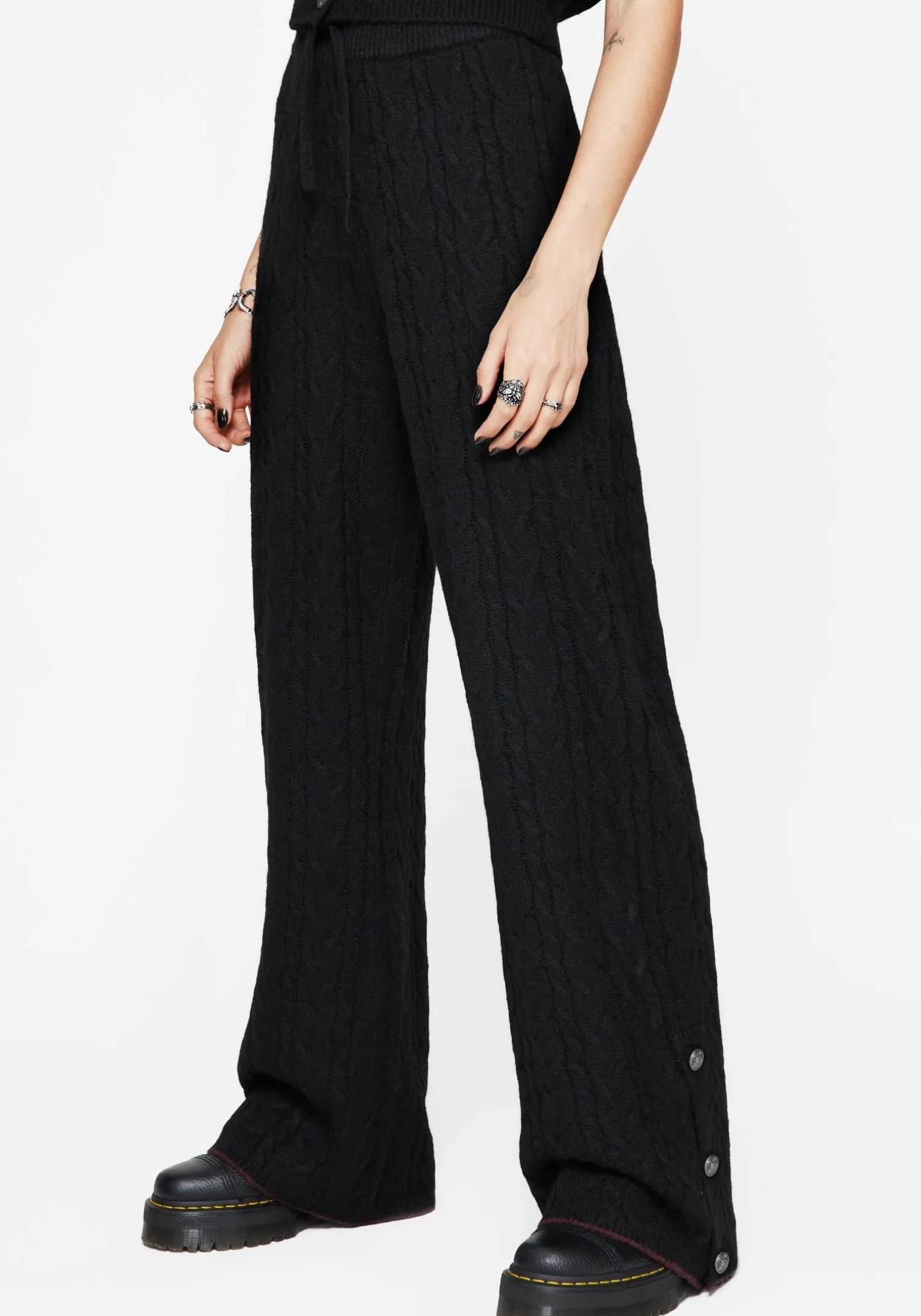 Sophia Cable Knit Wide Leg Trouser