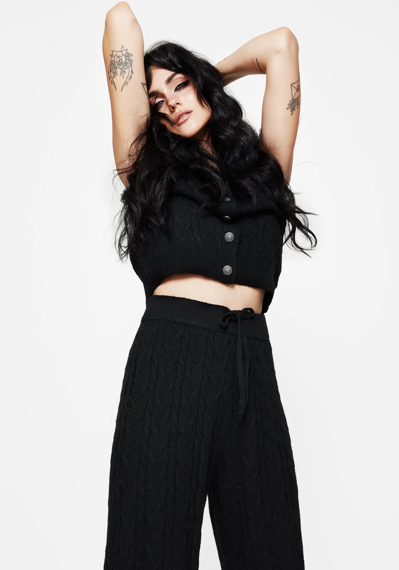 Sophia Cable Knit Wide Leg Trouser