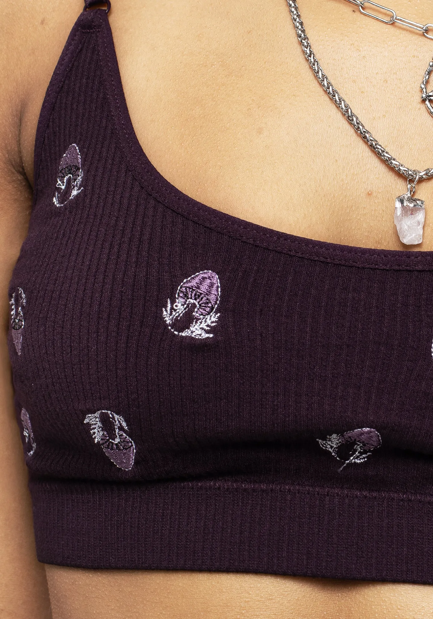 Spore Mushroom Embroidered Bralet