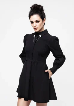 Styx Moth Collar Chain Mini Shirt Dress