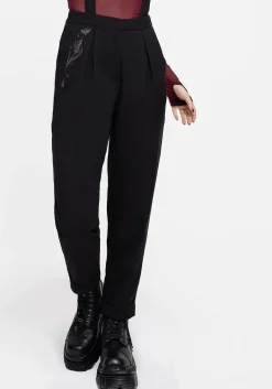 Styx Moth Embroidered Tapered Trousers