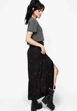 Sublime Witches Knot Embroidered Button Down Midaxi Skirt