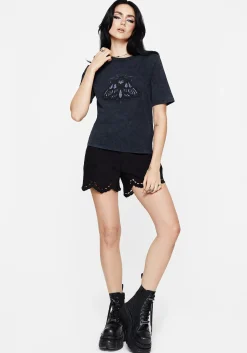 Summertime Cotton Moth Applique T-Shirt