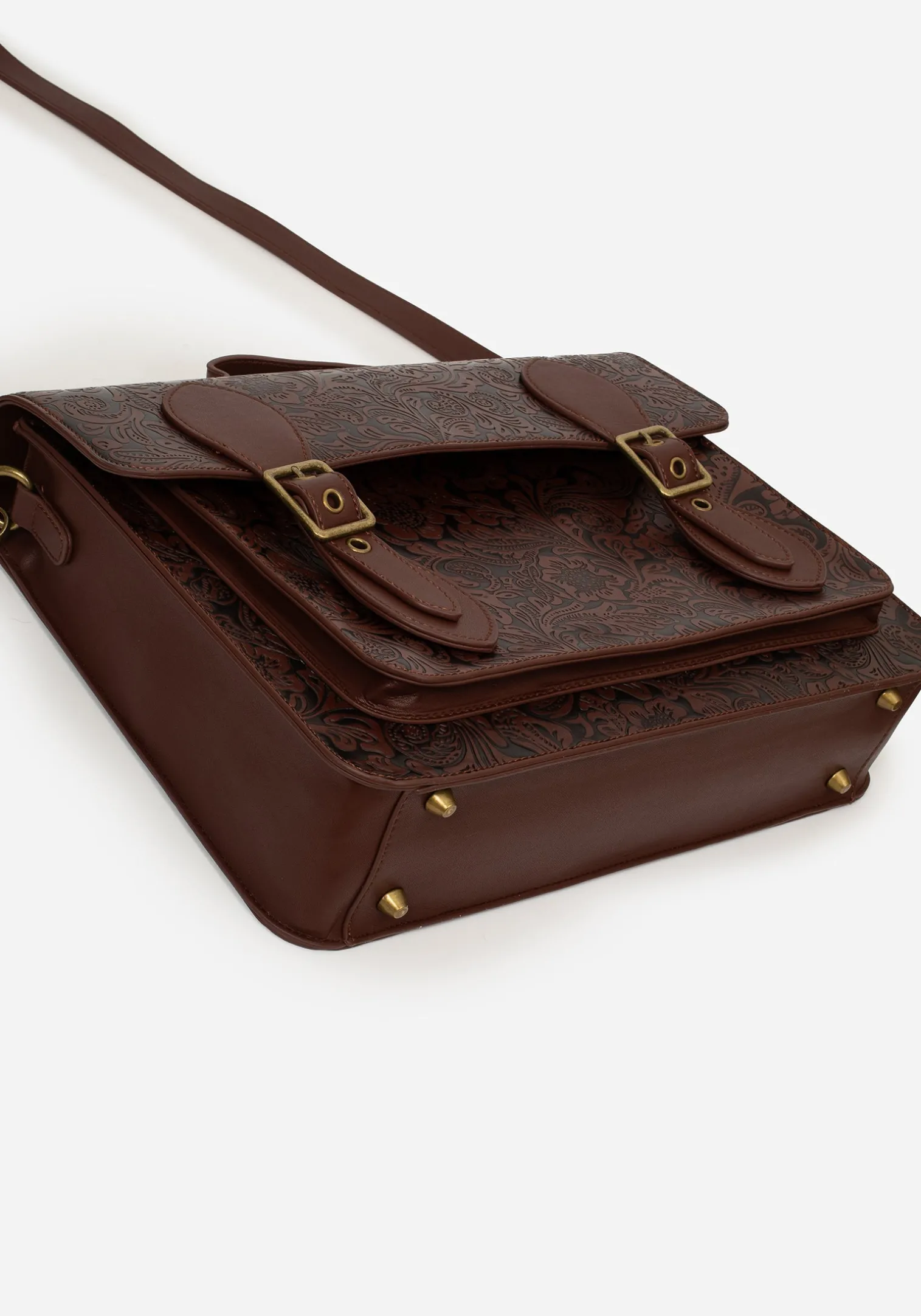 Sunder Floral Debossed Mini Crossbody Satchel Bag