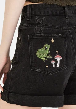 Swamplife Embroidered Denim Shorts