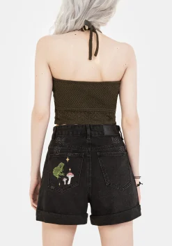 Swamplife Embroidered Denim Shorts