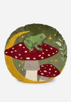 Swamplife Embroidered Velour Round Cushion