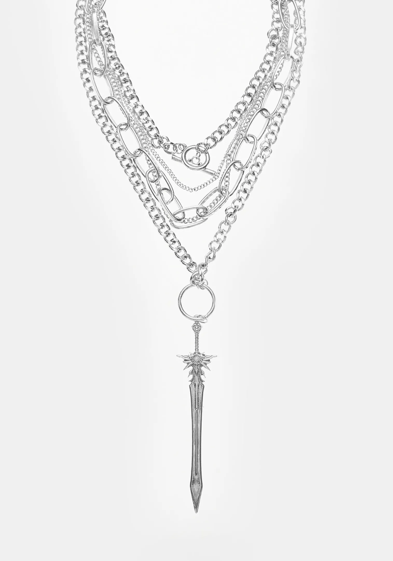 Sword Multichain Necklace