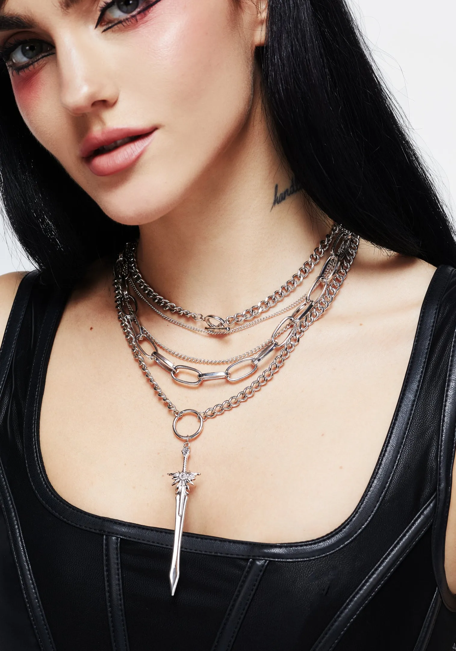 Sword Multichain Necklace