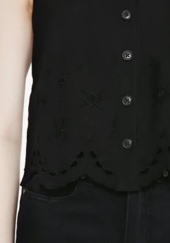 Synthweb Cotton Broderie Hem Cami Top