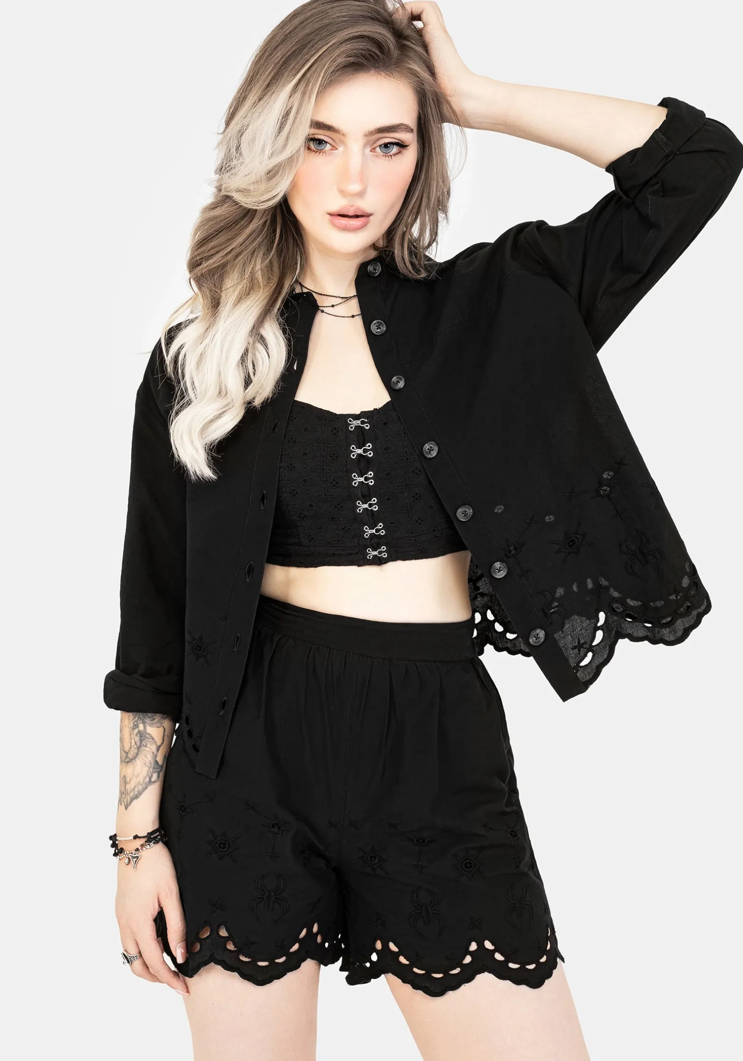 Synthweb Cotton Broderie Hem Shirt