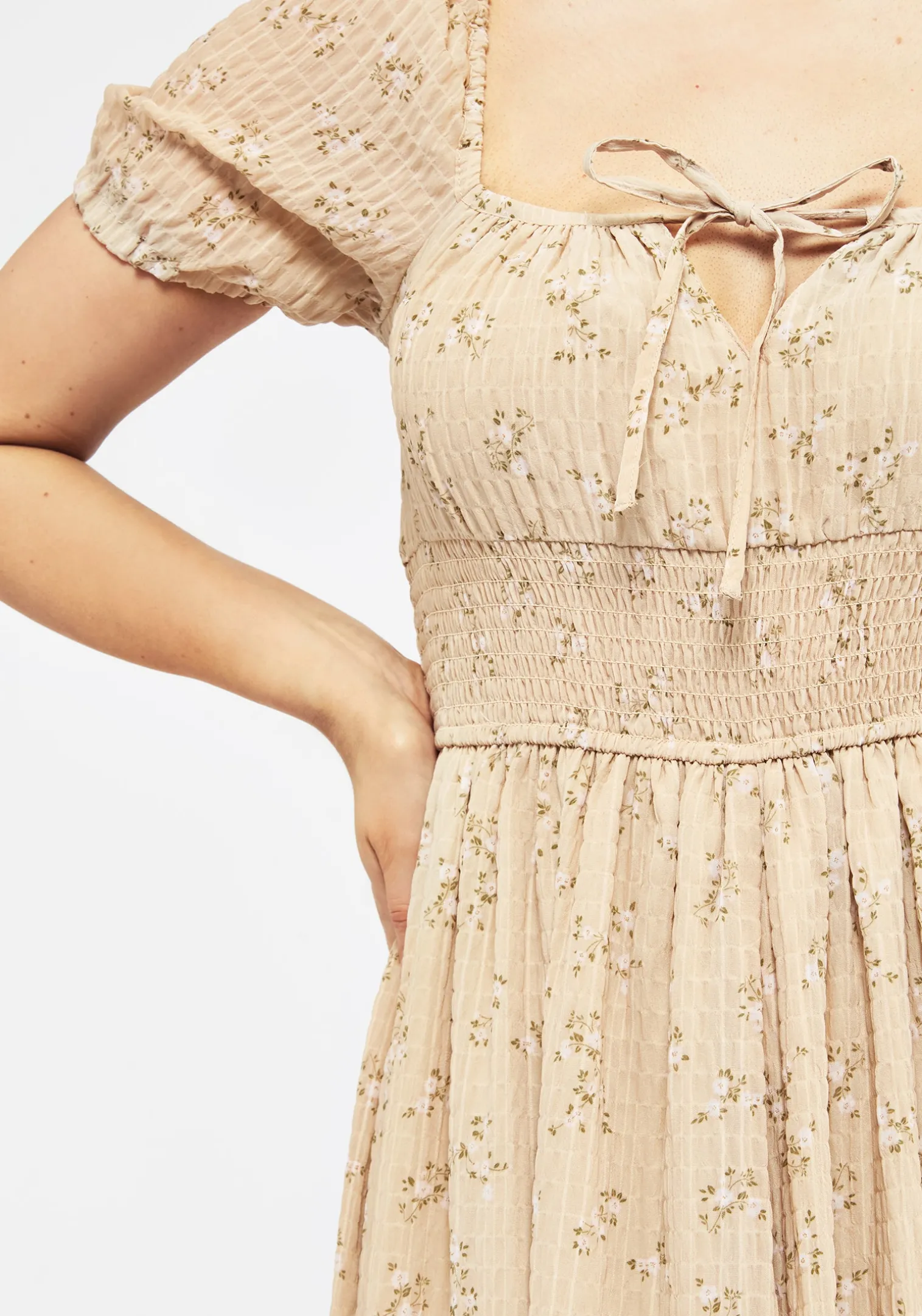 Tabitha Floral Print Chiffon Handkerchief Hem Midaxi Dress