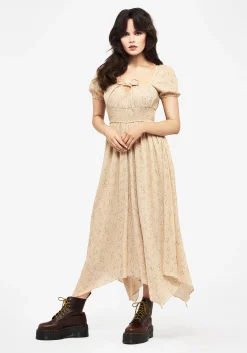 Tabitha Floral Print Chiffon Handkerchief Hem Midaxi Dress
