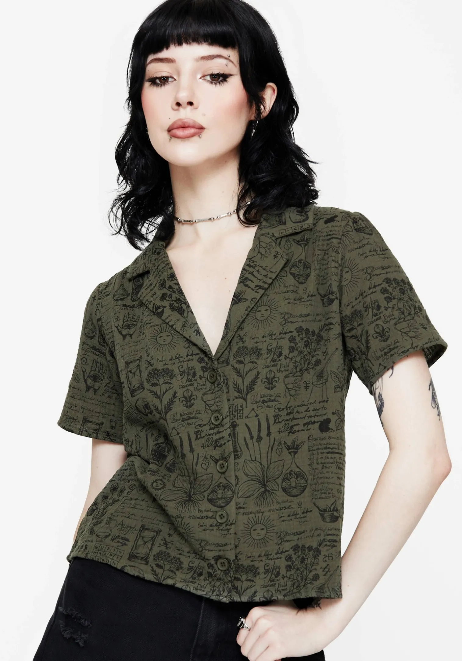 Taddea Cotton Relaxed Button Up Blouse