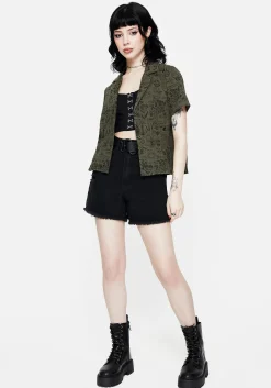 Taddea Cotton Relaxed Button Up Blouse