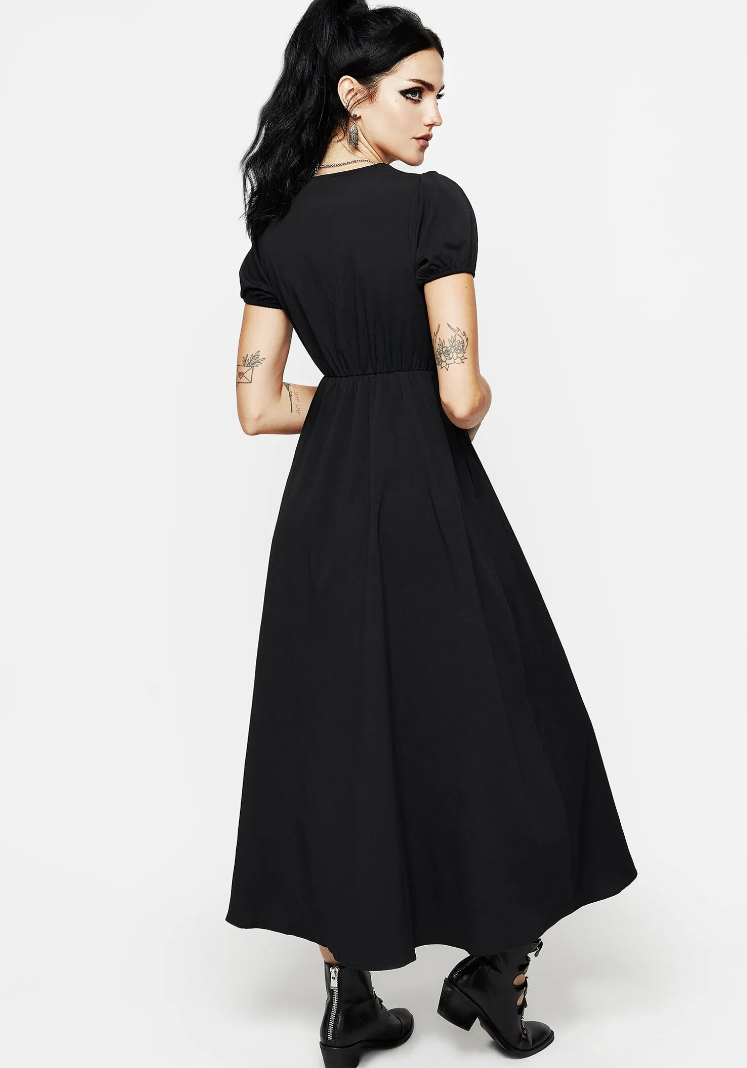 Taissa Floral Lace Button Up Midaxi Dress