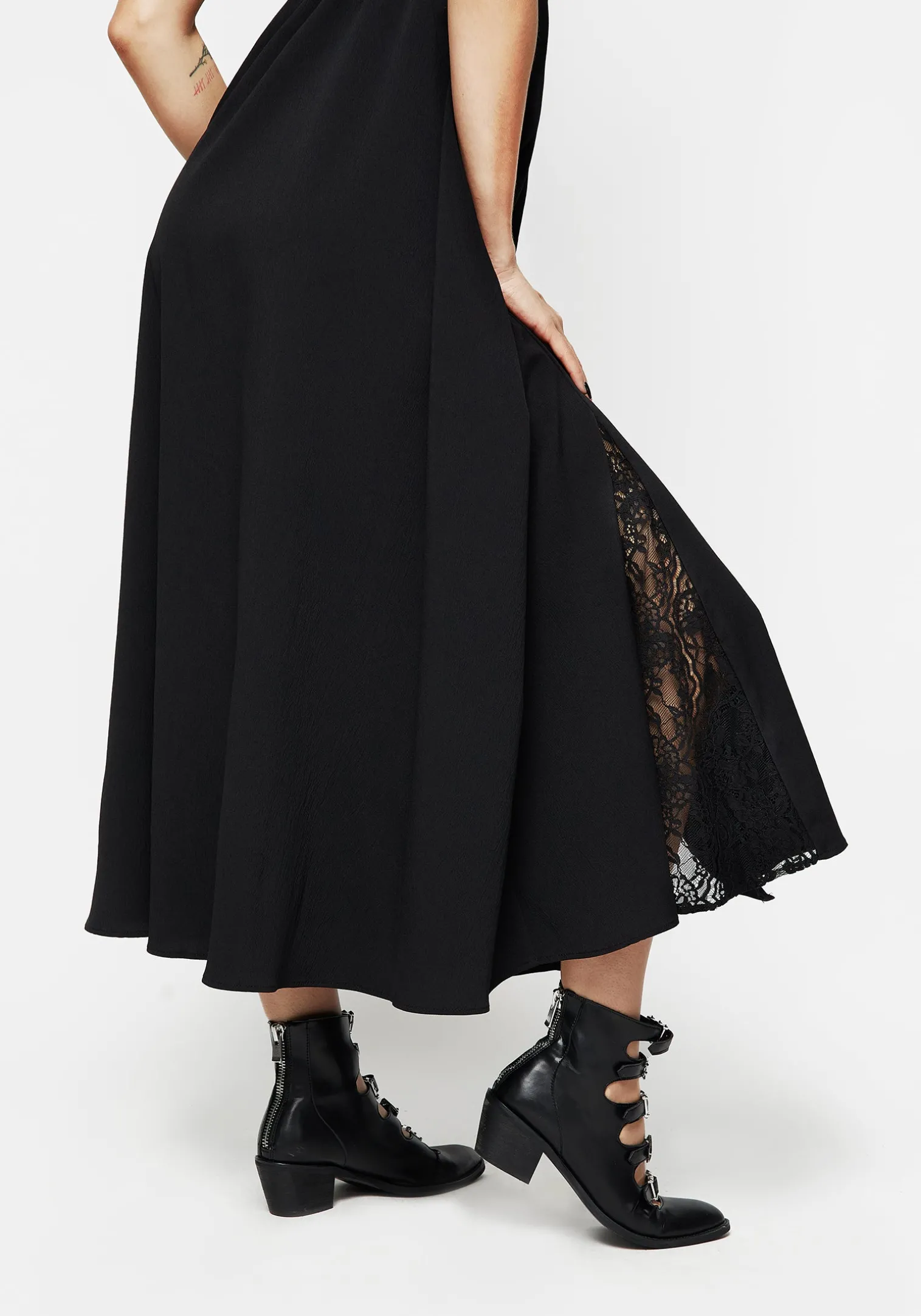 Taissa Floral Lace Button Up Midaxi Dress