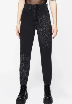 Tarantism Embroidered Mom Jeans