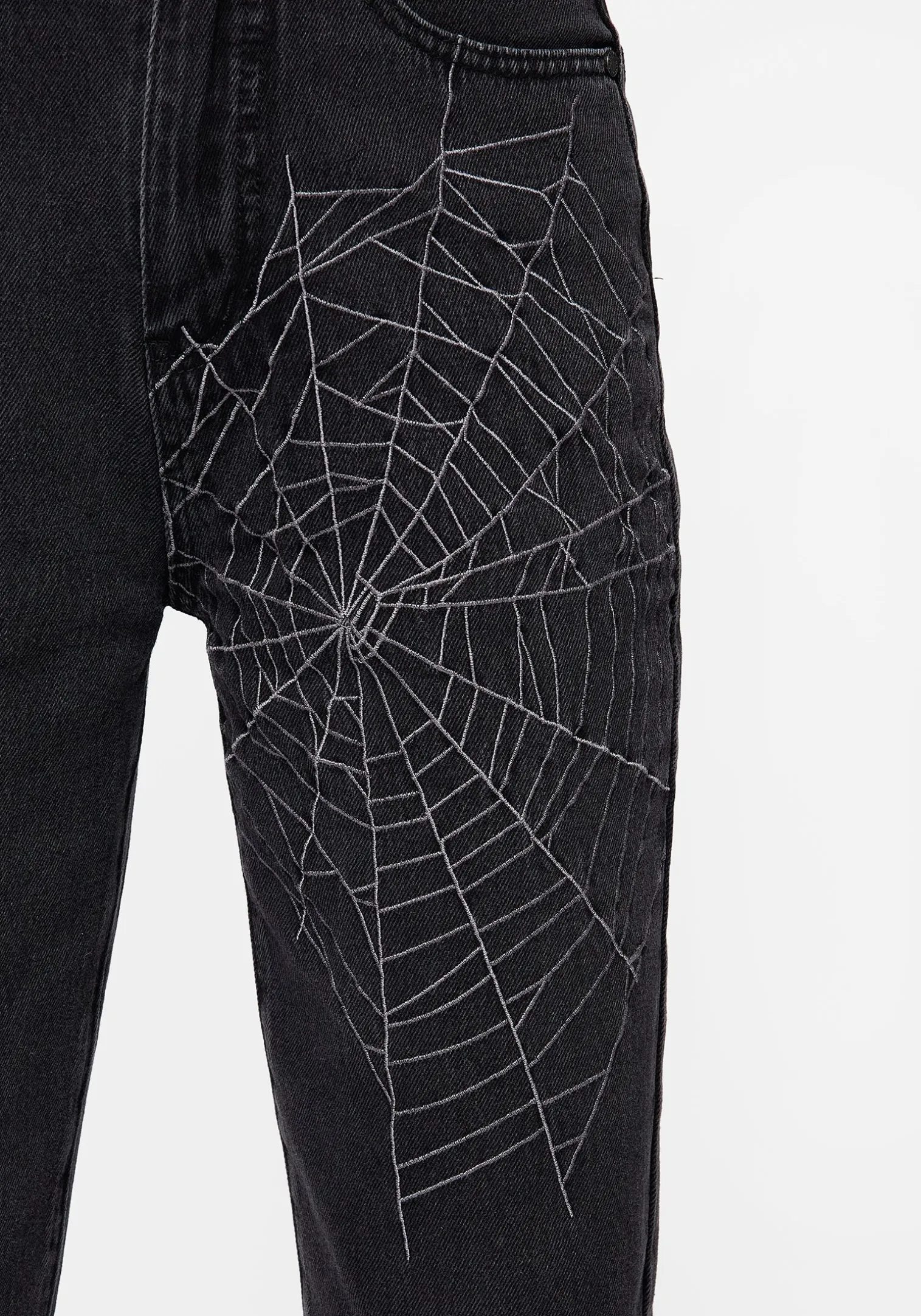Tarantism Embroidered Mom Jeans