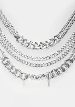 Teeth Layered Multichain Necklace