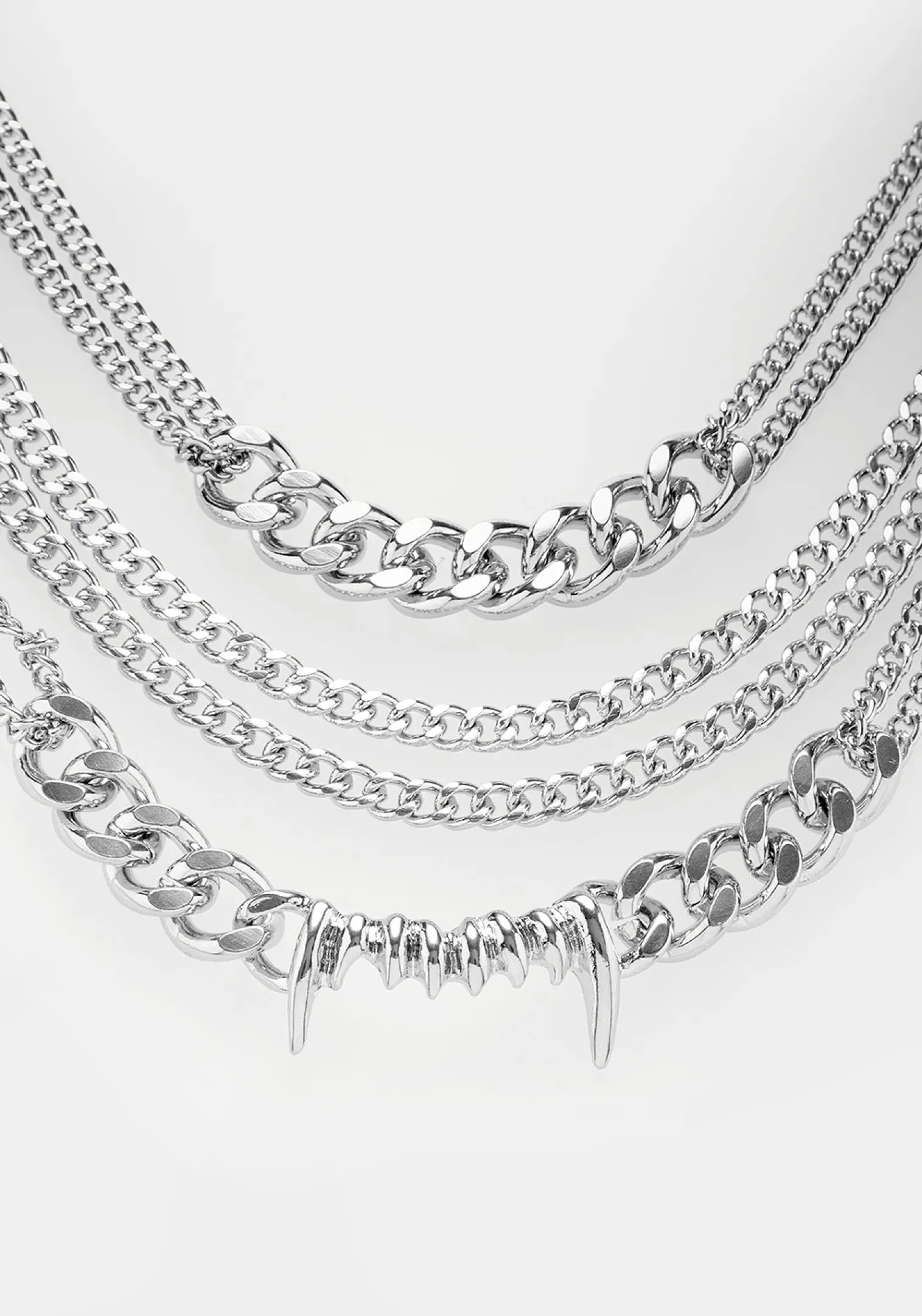 Teeth Layered Multichain Necklace
