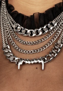 Teeth Layered Multichain Necklace