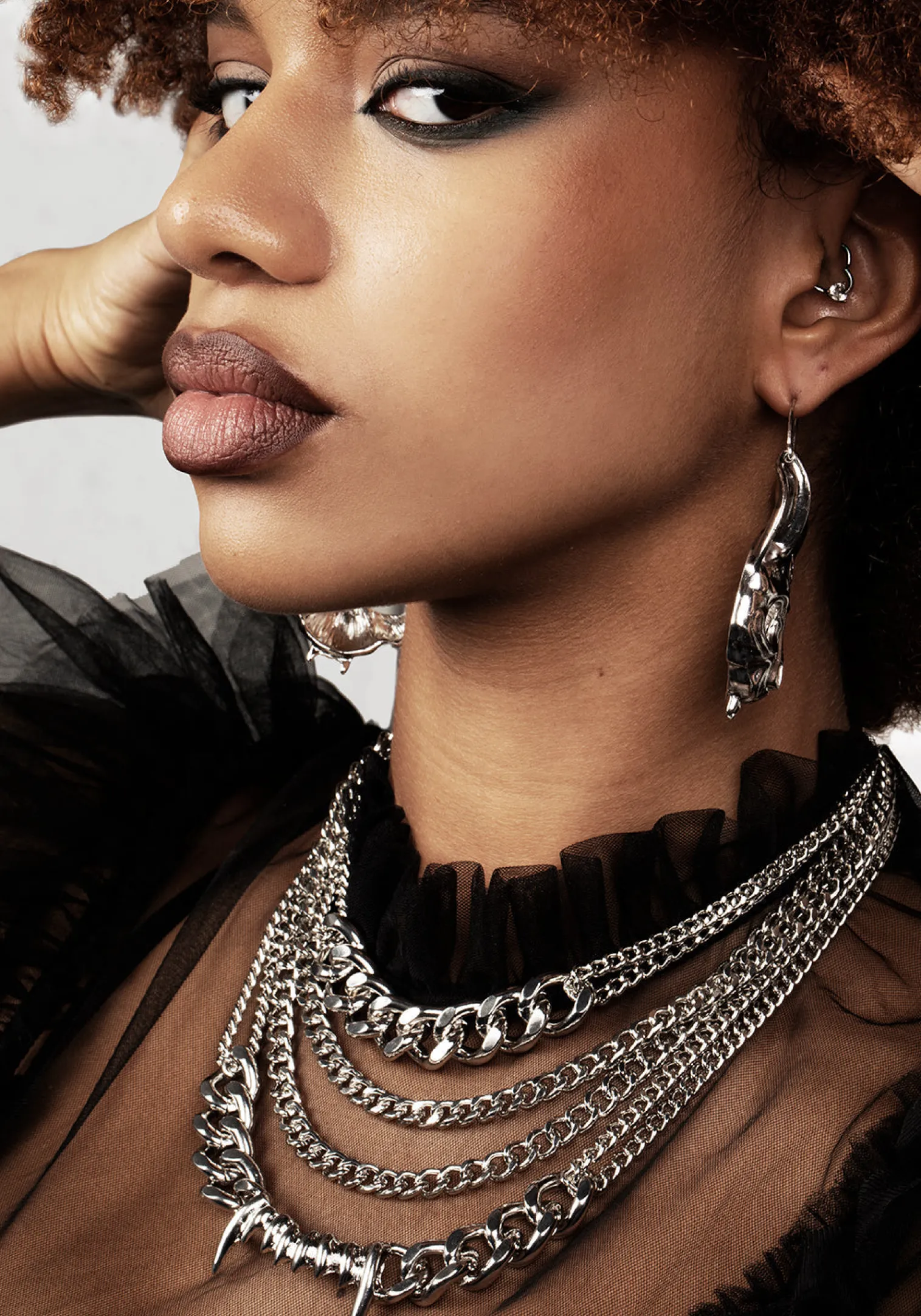 Teeth Layered Multichain Necklace